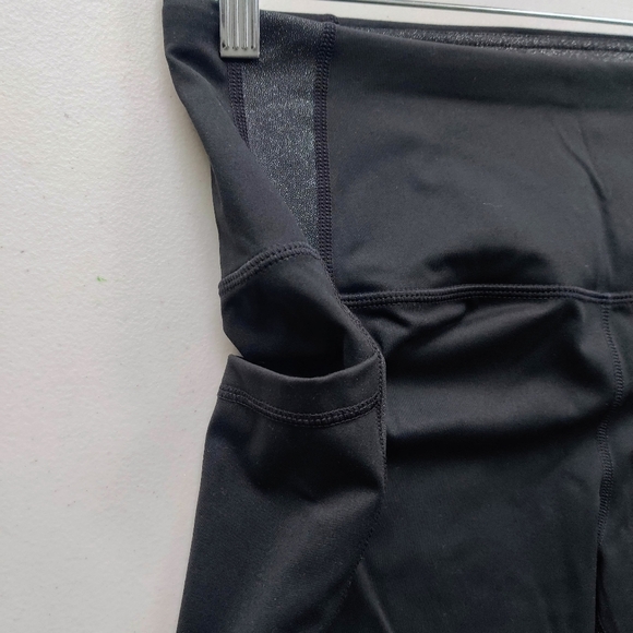 CHICO'S Ponte Pull-on Pants 2/L Ankle Shimmer Side Stripe Leggings Pockets - Picture 6 of 10